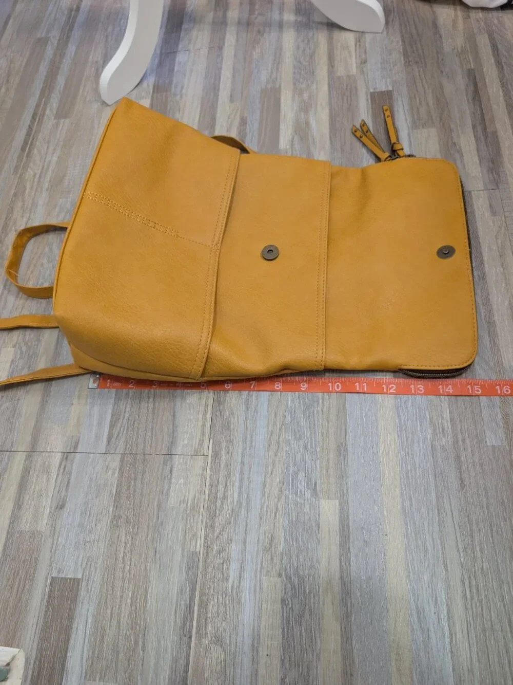 Mustard Yellow Small Backpack Purse Slip and Zippered Pockets